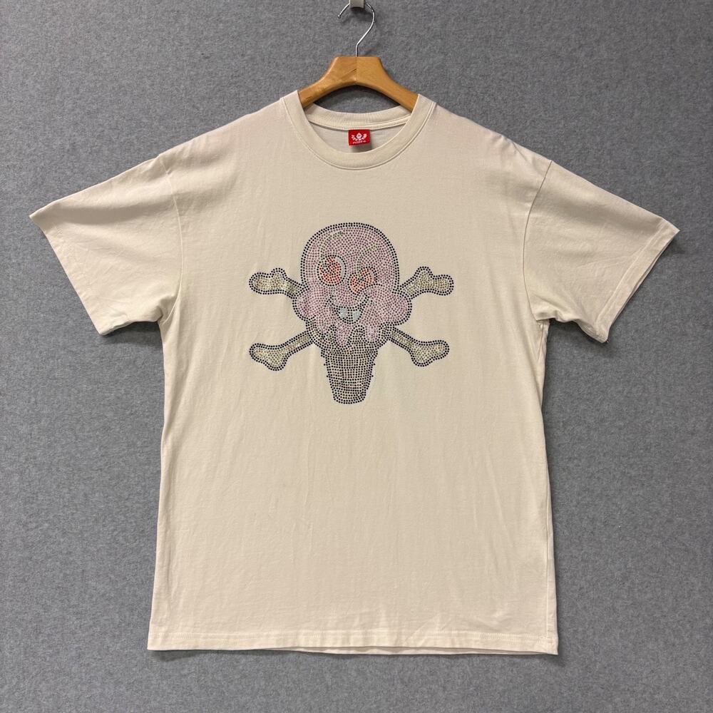 ICECREAM BBC Cones & Bones Rhinestone Skull Tee Pharrell Size Large